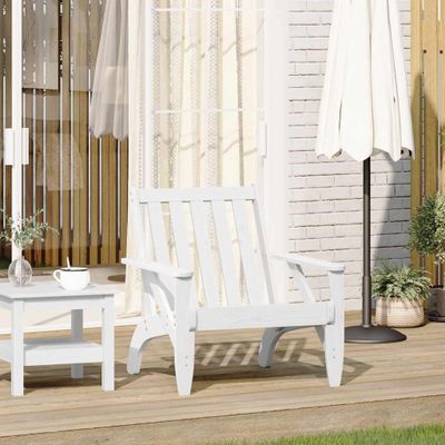 VidaXL záhradná stolička Adirondack biela 75x77x77 cm masívna borovica