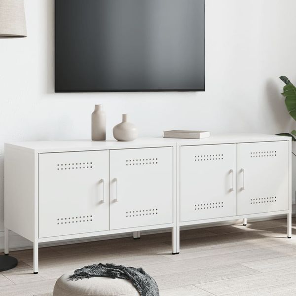 vidaXL TV skrinky 2 ks biele 68x39x50,5 cm oceľ