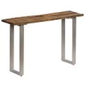 vidaXL Konzolový stolík, recyklované drevo a oceľ 120x35x76 cm