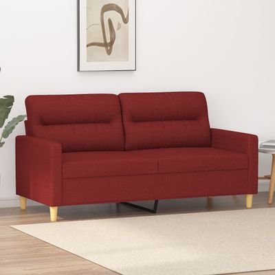 vidaXL 2-miestna pohovka vínovo-červená 140 cm látka