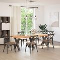 vidaXL Nohy k jedálenskému stolu v tvare X, 3 ks, prírodná oceľ, 80 x (72-73) cm, oceľ