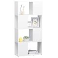 vidaXL Knižnica/deliaca stena biela 60x24x124,5 cm drevotrieska
