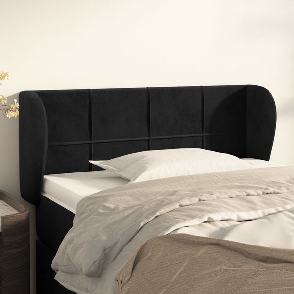 vidaXL Čelo postele so záhybmi čierne 93x23x78/88 cm zamat