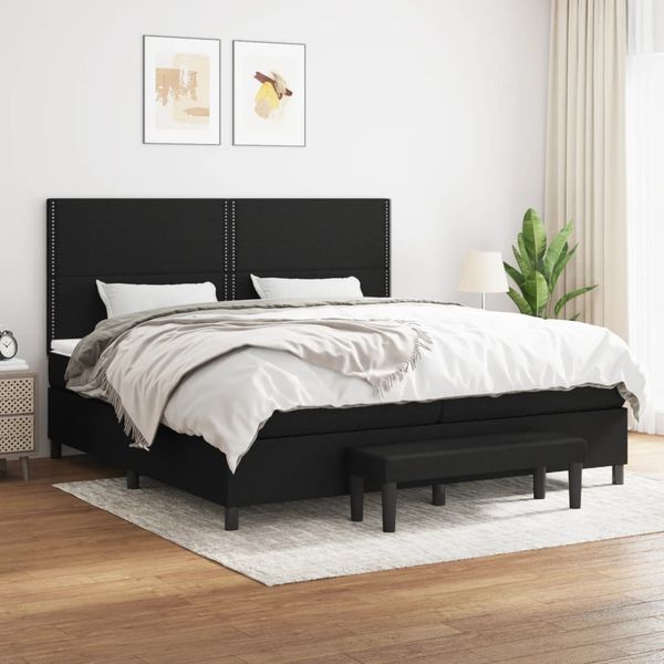 vidaXL Boxspring posteľ s matracom čierna 200x200 cm látka
