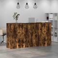 vidaXL Recepčný stôl dymový dub 200x50x103,5 cm kompozitné drevo
