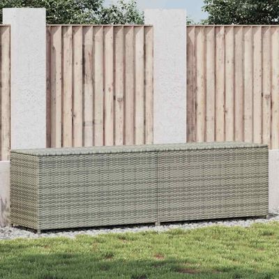 vidaXL Záhradný úložný box sivý 200x50x60 cm polyratanový