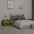vidaXL Nočné stolíky s LED svetlami dymový dub 60x35x40 cm