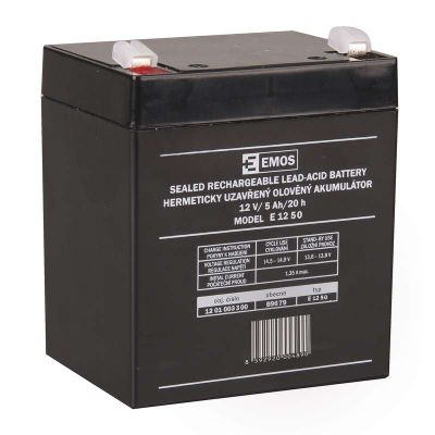 Baterie olověná  12V /  5Ah  EMOS bezúdržbový akumulátor faston 6,3mm