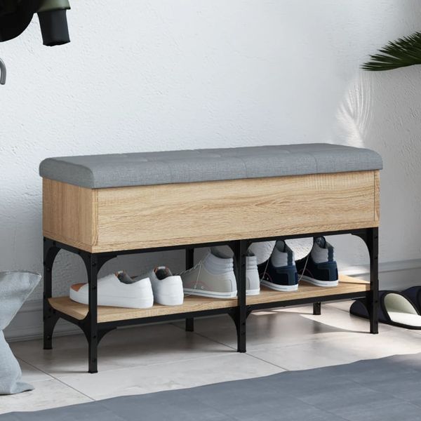 vidaXL Lavička na topánky sivá sonoma 82x32x45 cm kompozitné drevo