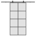 vidaXL Posuvné dvere s kovaním ESG sklo a hliník 102,5x205 cm