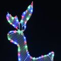 vidaXL Vianočná svetelná dekorácia, sob a sane so sieťkou 432 LED