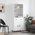 vidaXL Vysoká skrinka biela 69,5x34x180 cm spracované drevo