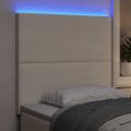 vidaXL LED hlavová doska s LED pásikmi Krémová 80 cm Kordúrová tkanina