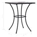 vidaXL Mozaikový bistro stolík, čierno biely 60 cm, keramika