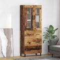 vidaXL Highboard 2 ks Staré drevo 69,5 x 34 x 180 cm Kompozitné drevo