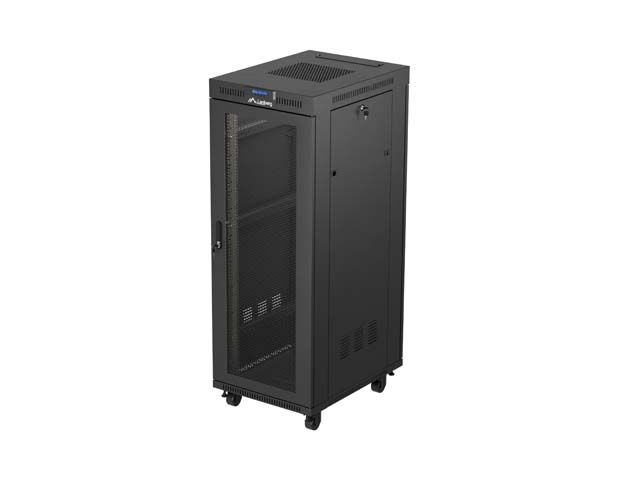 19'' Voľne stojúca racková skriňa 32U 600X800 čierna lcd perforované dvierka lanberg (ploché balenie)