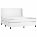 vidaXL Boxspring posteľ s matracom biela 180x200 cm umelá koža