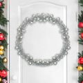 vidaXL Vianočný guľový girland LED Strieborná 186 cm Polystyrén