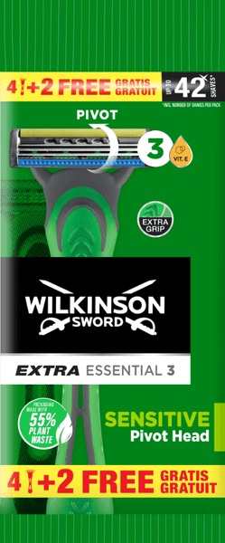 Wilkinson Extra Essential 3 Sensitive jednorazový holiaci strojček 6ks (W302463000)