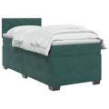 vidaXL Posteľ boxspring s matracom Tmavozelená 80 x 200 cm Zamat