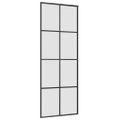 vidaXL Posuvné dvere s kovaním 76x205 cm ESG sklo a hliník