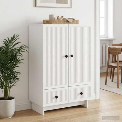 vidaXL Servírovacia skriňa Biely 66 x 34,5 x 95 cm Konštruované drevo