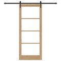 vidaXL Posuvné dvere Prírodná a čierna 86 x 211 cm