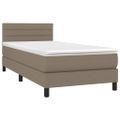 vidaXL Posteľný rám boxsping s matracom sivohnedý 80x200 cm látka