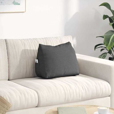 vidaXL Poduška na chrbát Tmavo šedá 45 x 20 x 35 cm látka