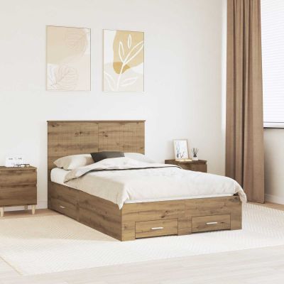 vidaXL Rám postele Remeselný dub 120 x 200 cm Kompozitné drevo