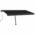 vidaXL Ručne zaťahovacia markíza s LED 450x300 cm antracitová