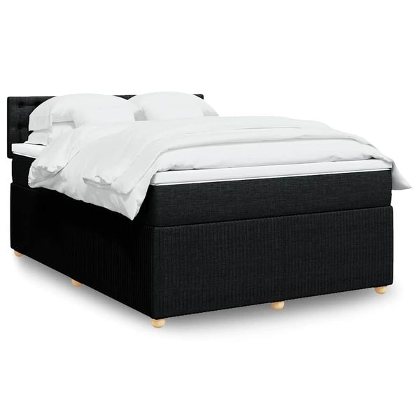 vidaXL Boxspring posteľ s matracom čierny 140x190 cm látka
