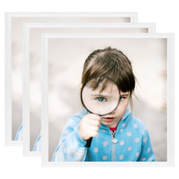 vidaXL Fotorámiky na stôl, koláž 3 ks, biele 30x30 cm, MDF