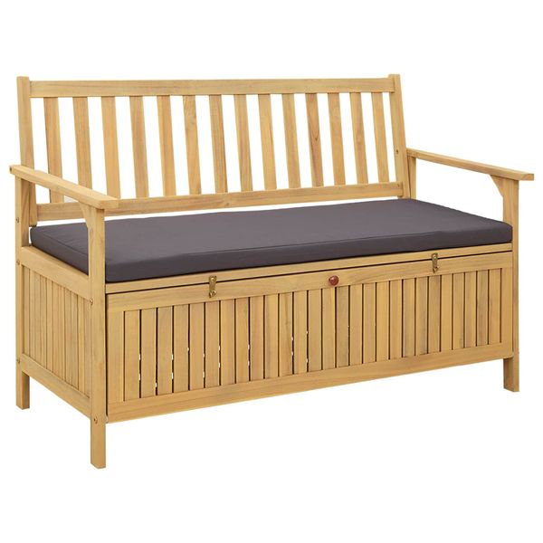 vidaXL Úložná lavička s vankúšom s úložiskom 120 x 63 x 84 cm
