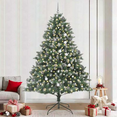 vidaXL Umelý vianočný stromček Zelená 240 cm PVC, plast a oceľ