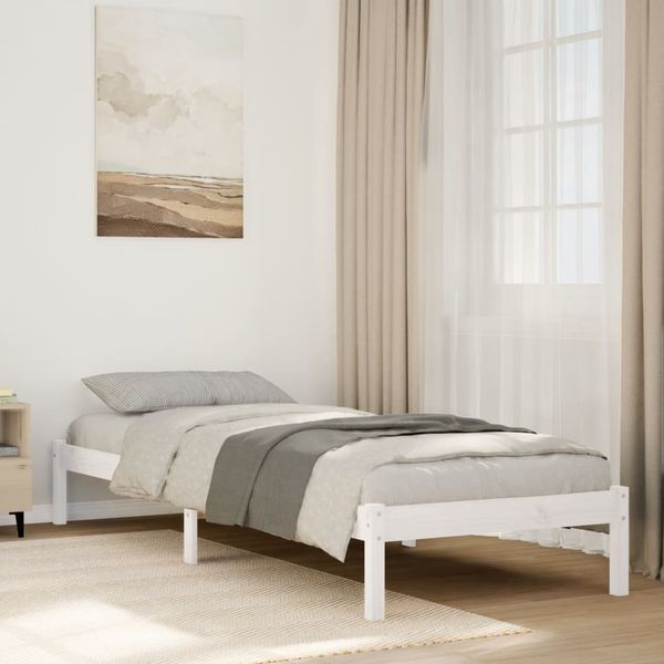 vidaXL Extra dlhá posteľ bez matraca biela 100x220 cm masívna borovica