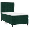 vidaXL Posteľný rám boxsping s matracom tmavozelený 80x200 cm zamat