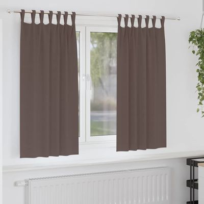 vidaXL Záclony na zatemnenie s krúžkami 2 pcs Tmavohnedá 175 x 140 cm