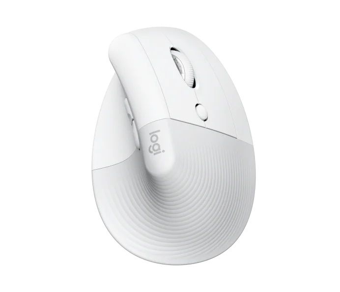 Logitech Lift/Vertikálna/Optická/Pre pravákov/4 000 DPI/USB+BT/Svetlo šedá