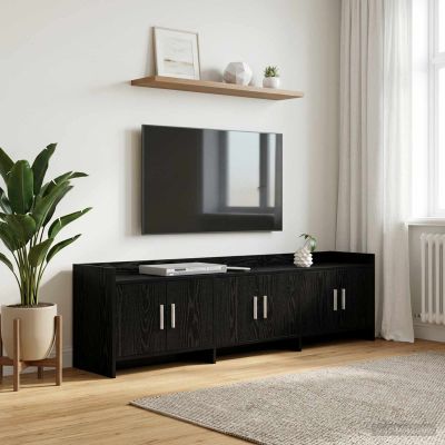 vidaXL TV skrinka 168 x 33 x 47 cm Čierny dub Kompozitné drevo