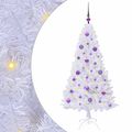 vidaXL Umelý vianočný stromček Biela 150 cm PVC a oceľ