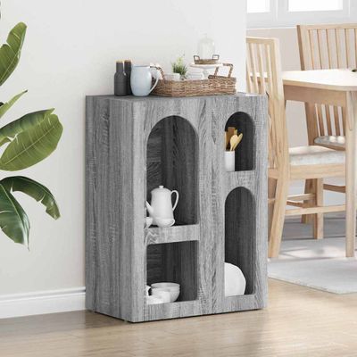 vidaXL Servírovacia skriňa ELST Sivý Sonoma 59 x 35 x 80.5 cm