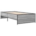 vidaXL Posteľný rám sivý sonoma 90x200 cm kompozitné drevo a kov