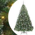vidaXL Umelý vianočný stromček s 300 LED-i Zelená 240 cm PE a PVC