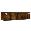 vidaXL TV skrinka s LED, tmavý dub 100X35,5x25 cm
