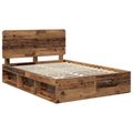 vidaXL Rám postele Staré drevo 140 x 190 cm Masívne borovicové drevo