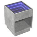 vidaXL Konferenčný stolík s nekonečnými LED betónovosivý 40x40x50 cm