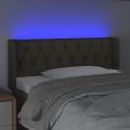 vidaXL Čelo postele s LED sivohnedé 103x16x78/88 cm látka