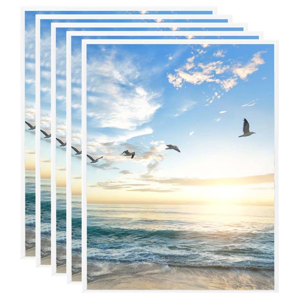 vidaXL Fotorámiky na stôl, koláž 5 ks, biele 20x25 cm, MDF