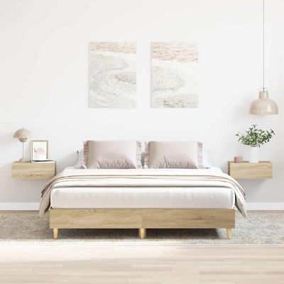 vidaXL Posteľný rám bez matraca dub sonoma 150x200 cm kompozitné drevo